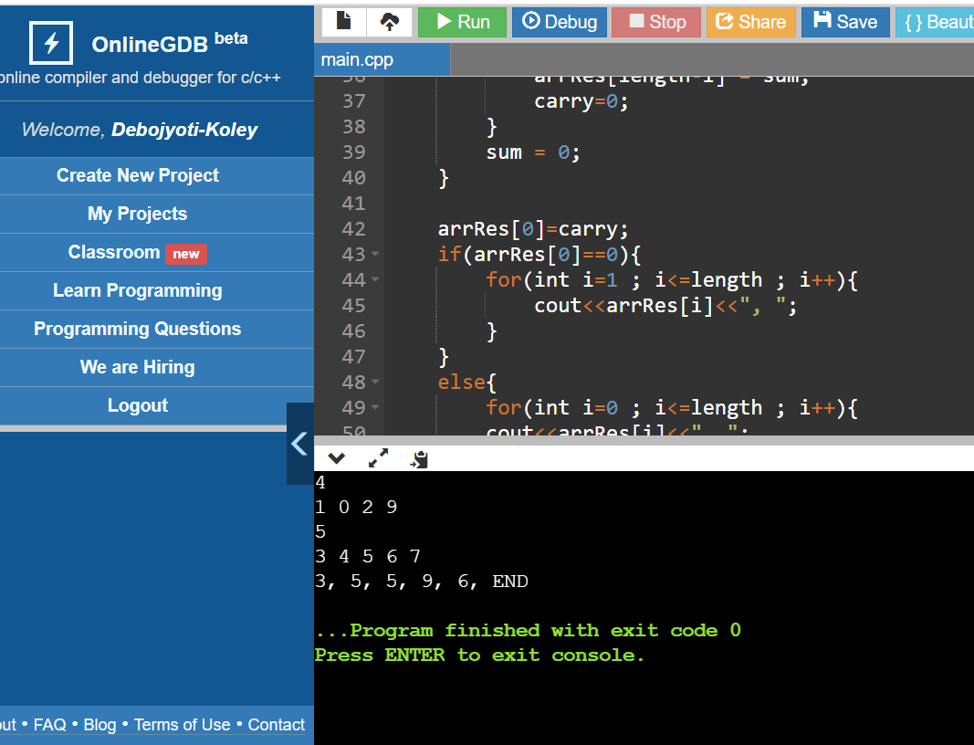 GDB online Debugger  Compiler - Code, Compile, Run, Debug online