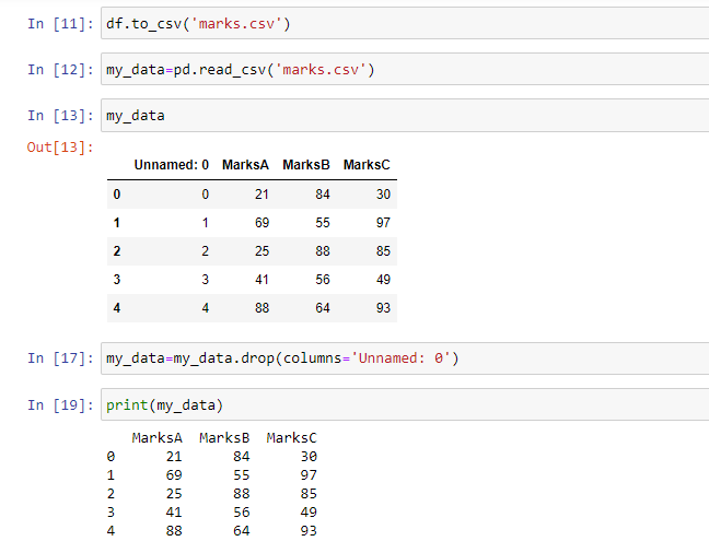 As shown in the video when we want to drop a column from the csv file